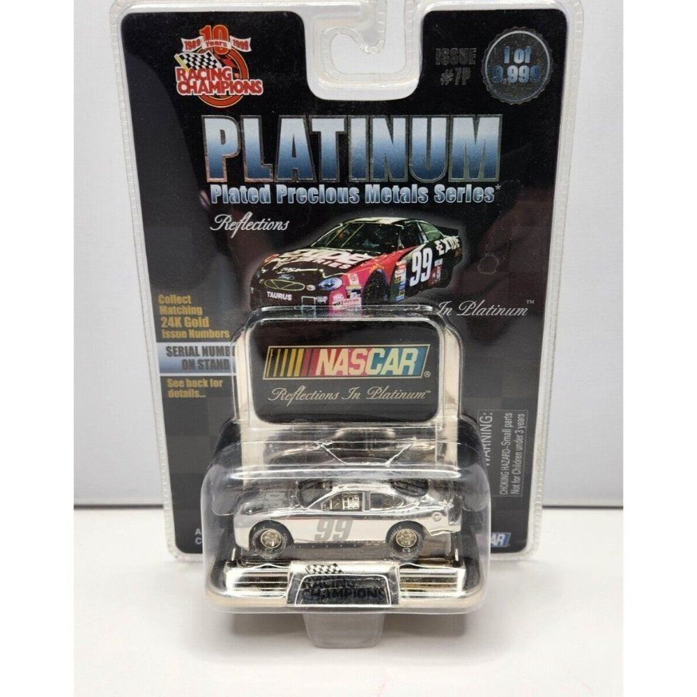 Vintage 1999 Racing Champions Platinum Plated #99 Exide Ford Taurus 1:64 NASCAR